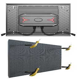 Série OFM Acesso frontal ao ar livre 2ftx1ft IP68 de alto brilho Modular Suporte de gabinete de LED Parede de vídeo de LED de canto de 90° e cubo de LED